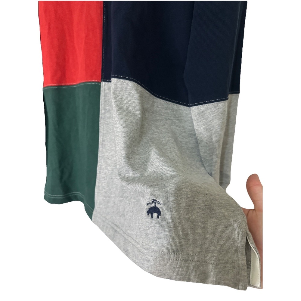 Mens Brooks Brothers Cotton Color Block Rugby Gray Red Green Blue 2XL - Picture 3 of 6